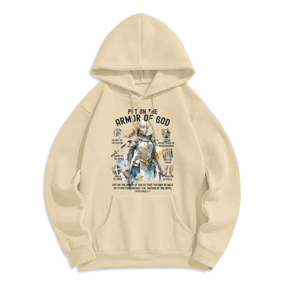 Colored Style Put On The Armor of God Fleece Lined Polyester Hoodie