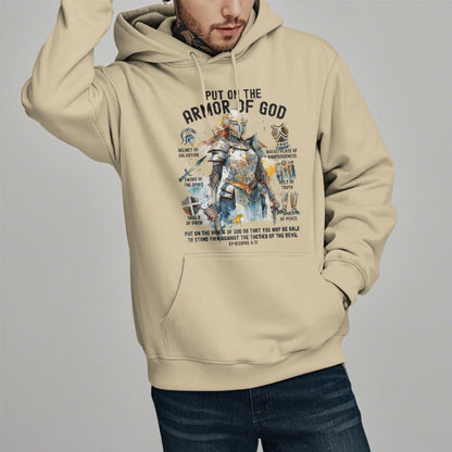 Colored Style Put On The Armor of God Fleece Lined Polyester Hoodie