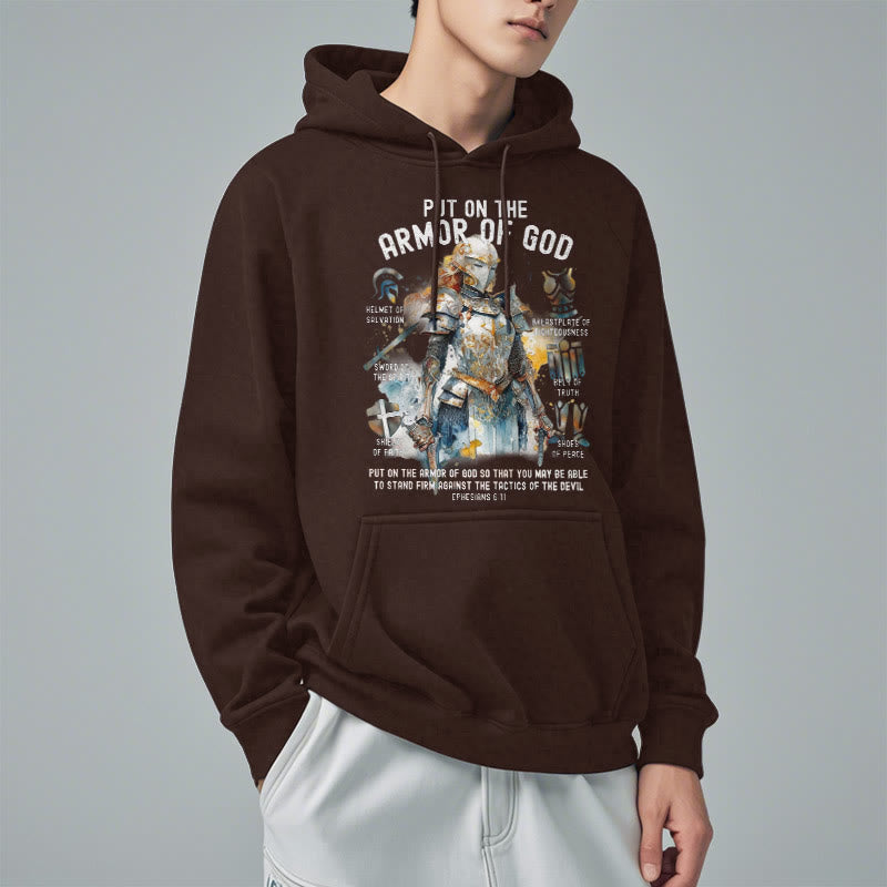 Colored Style Put On The Armor of God Fleece Lined Polyester Hoodie