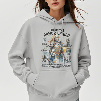 Colored Style Put On The Armor of God Fleece Lined Polyester Hoodie