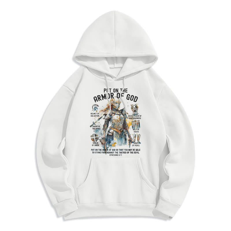 Colored Style Put On The Armor of God Fleece Lined Polyester Hoodie