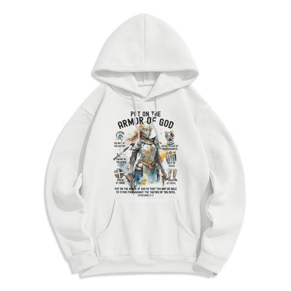 Colored Style Put On The Armor of God Fleece Lined Polyester Hoodie