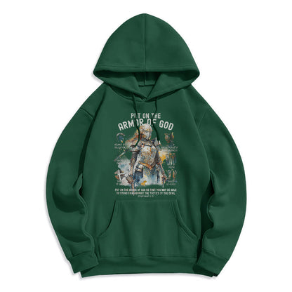 Colored Style Put On The Armor of God Fleece Lined Polyester Hoodie