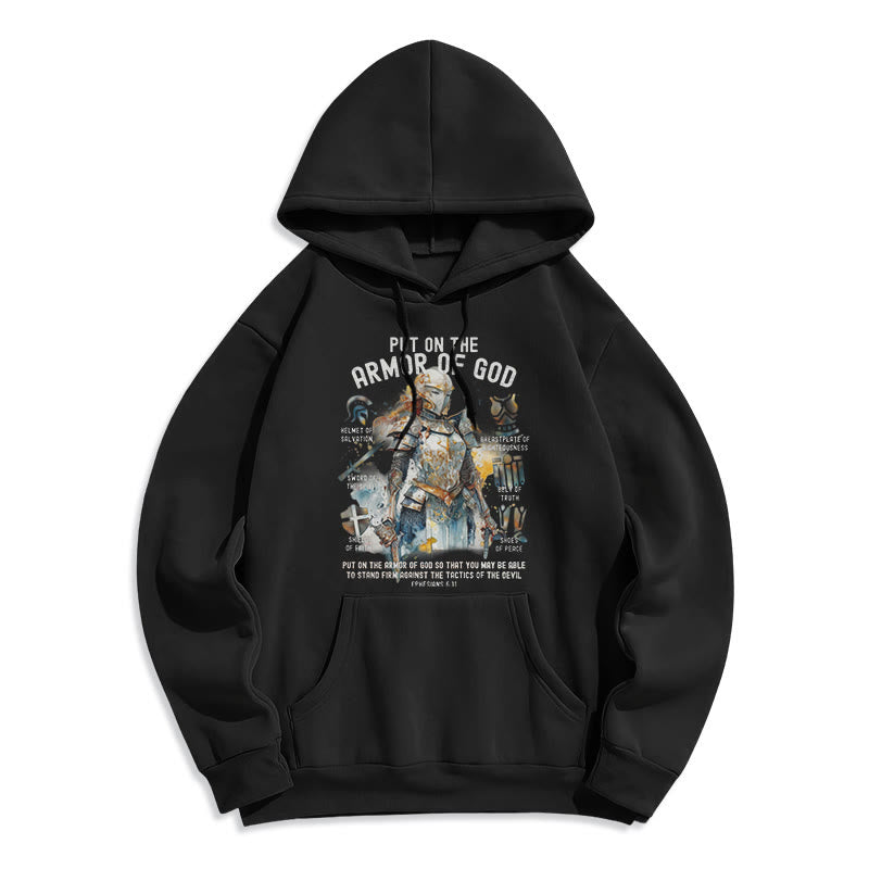 Colored Style Put On The Armor of God Fleece Lined Polyester Hoodie