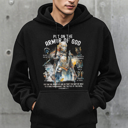 Colored Style Put On The Armor of God Fleece Lined Polyester Hoodie