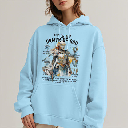 Colored Style Put On The Armor of God Fleece Lined Polyester Hoodie