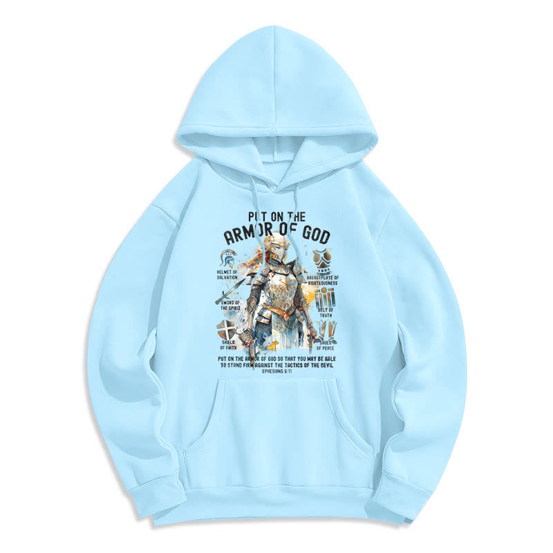 Colored Style Put On The Armor of God Fleece Lined Polyester Hoodie