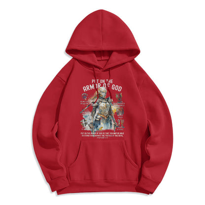 Colored Style Put On The Armor of God Fleece Lined Polyester Hoodie
