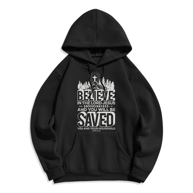 Modern Style Believe In The Jesus Lord Fleece Lined Polyester Hoodie