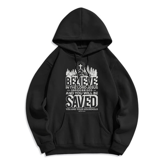 Modern Style Believe In The Jesus Lord Fleece Lined Polyester Hoodie