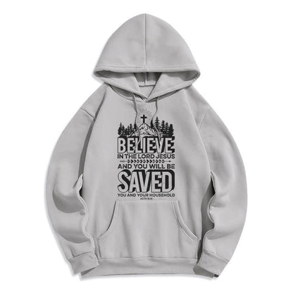 Modern Style Believe In The Jesus Lord Fleece Lined Polyester Hoodie