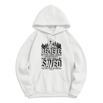 Modern Style Believe In The Jesus Lord Fleece Lined Polyester Hoodie