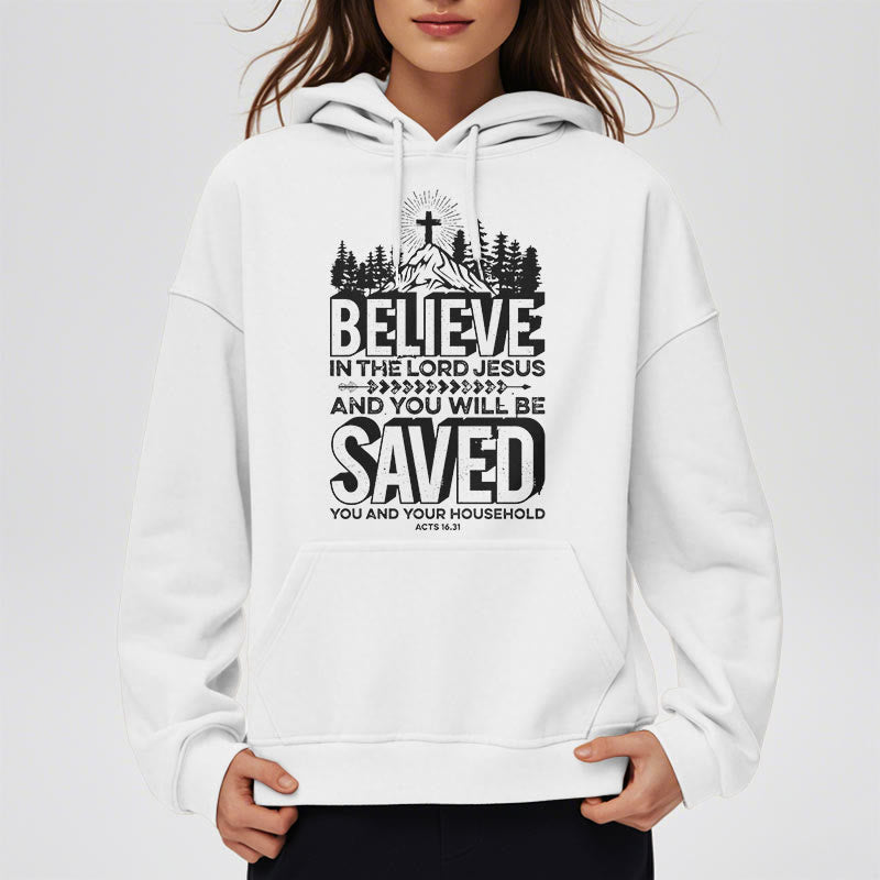 Modern Style Believe In The Jesus Lord Fleece Lined Polyester Hoodie