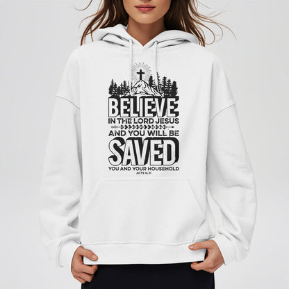 Modern Style Believe In The Jesus Lord Fleece Lined Polyester Hoodie