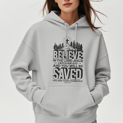 Modern Style Believe In The Jesus Lord Fleece Lined Polyester Hoodie