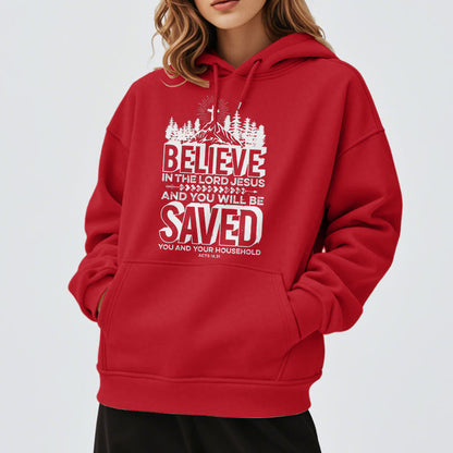 Modern Style Believe In The Jesus Lord Fleece Lined Polyester Hoodie
