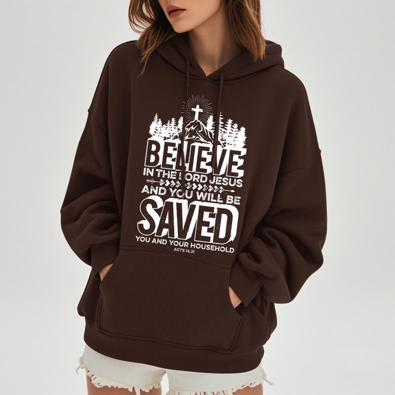 Modern Style Believe In The Jesus Lord Fleece Lined Polyester Hoodie