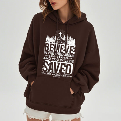 Modern Style Believe In The Jesus Lord Fleece Lined Polyester Hoodie