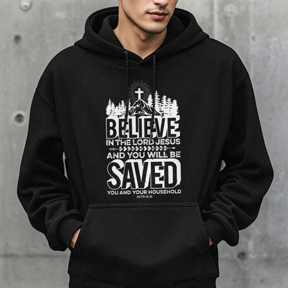 Modern Style Believe In The Jesus Lord Fleece Lined Polyester Hoodie