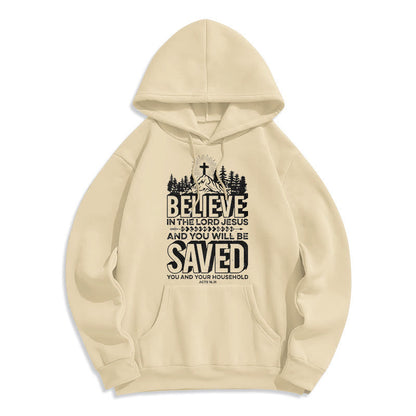 Modern Style Believe In The Jesus Lord Fleece Lined Polyester Hoodie
