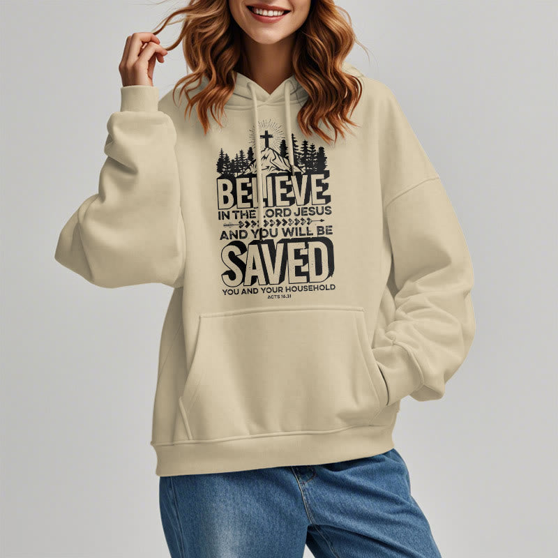 Modern Style Believe In The Jesus Lord Fleece Lined Polyester Hoodie