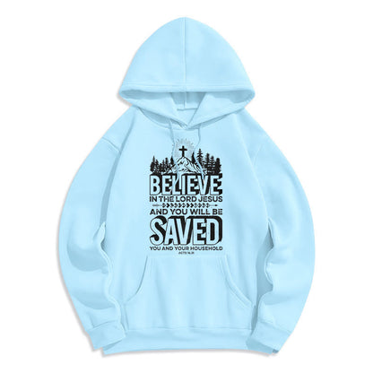 Modern Style Believe In The Jesus Lord Fleece Lined Polyester Hoodie