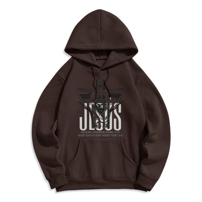 Classic Style Father Forgive Them Crucifix Fleece Lined Polyester Hoodie