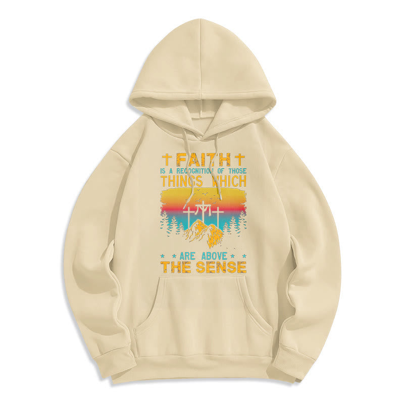 Colored Style Faith Is A Recognition Fleece Lined Polyester Hoodie