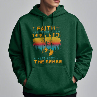 Colored Style Faith Is A Recognition Fleece Lined Polyester Hoodie