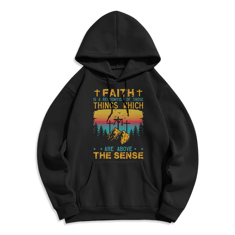 Colored Style Faith Is A Recognition Fleece Lined Polyester Hoodie