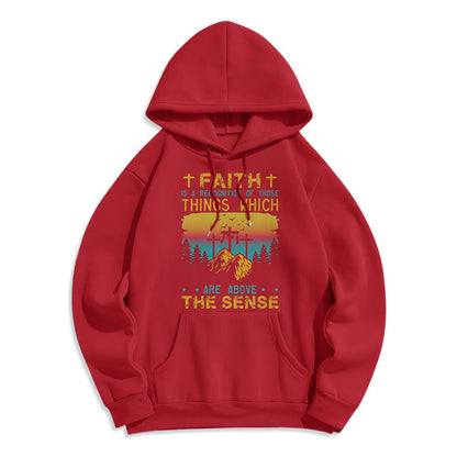 Colored Style Faith Is A Recognition Fleece Lined Polyester Hoodie