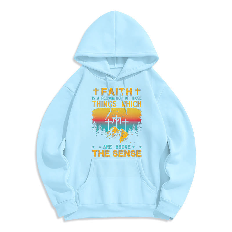 Colored Style Faith Is A Recognition Fleece Lined Polyester Hoodie