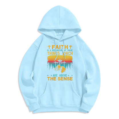 Colored Style Faith Is A Recognition Fleece Lined Polyester Hoodie