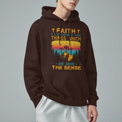 Colored Style Faith Is A Recognition Fleece Lined Polyester Hoodie