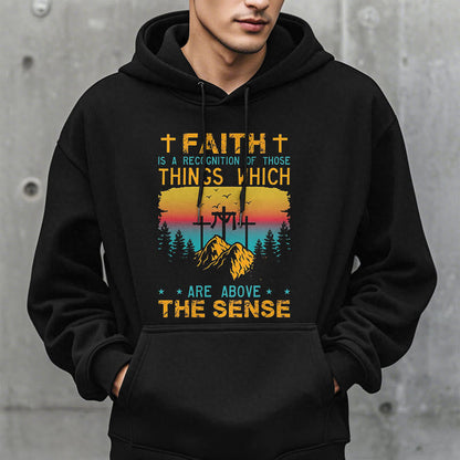 Colored Style Faith Is A Recognition Fleece Lined Polyester Hoodie