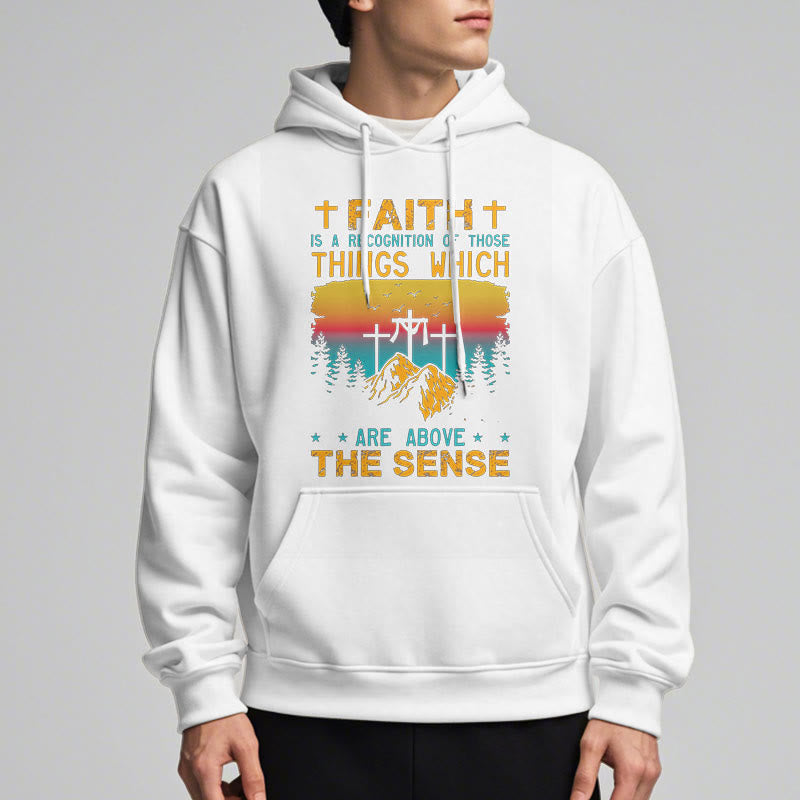 Colored Style Faith Is A Recognition Fleece Lined Polyester Hoodie