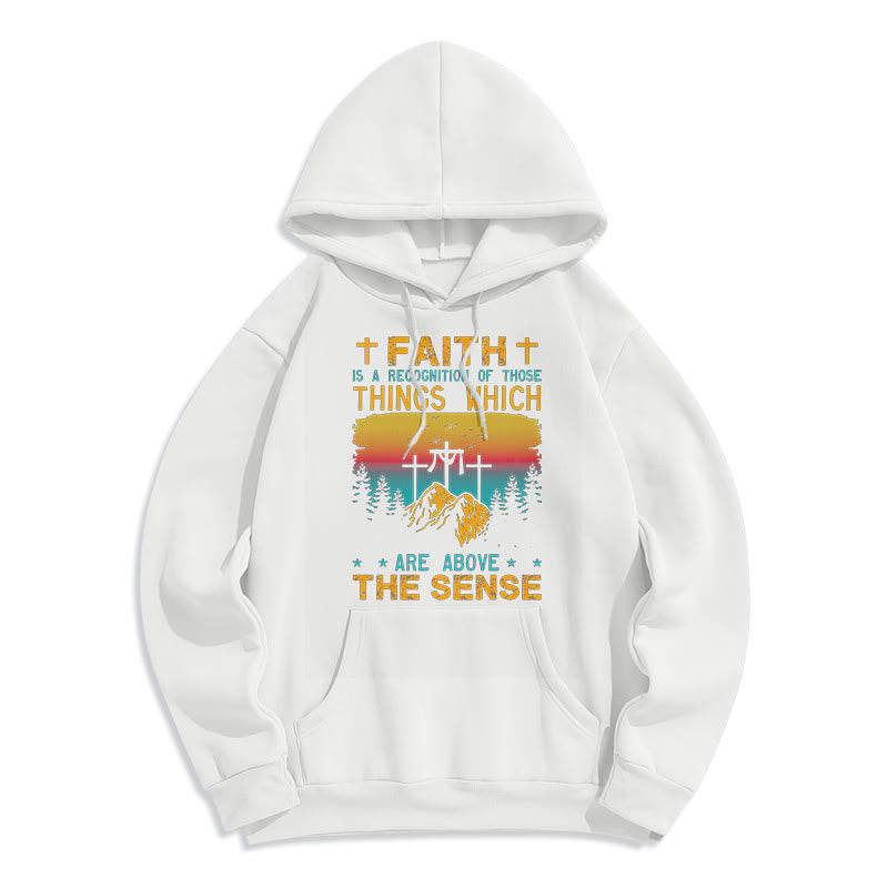 Colored Style Faith Is A Recognition Fleece Lined Polyester Hoodie