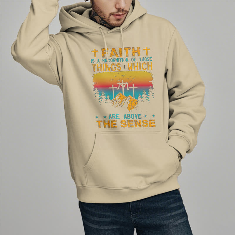 Colored Style Faith Is A Recognition Fleece Lined Polyester Hoodie