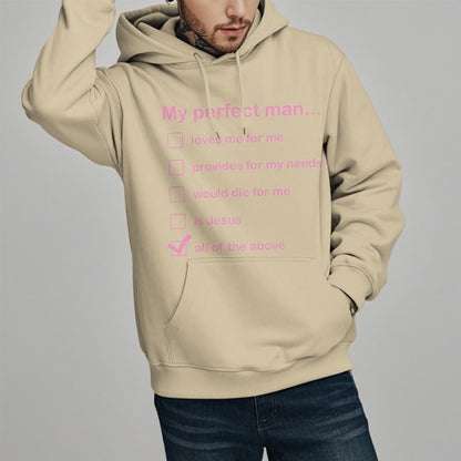 Modern Style My Perfect Man Is Jesus Fleece Lined Polyester Hoodie