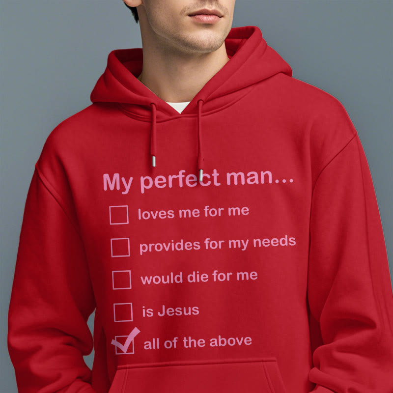 Modern Style My Perfect Man Is Jesus Fleece Lined Polyester Hoodie