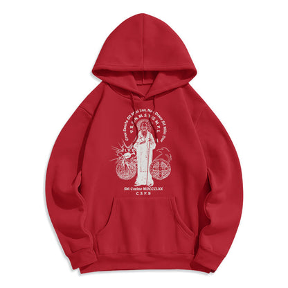 Classic Style St. Benedict Figure Fleece Lined Polyester Hoodie