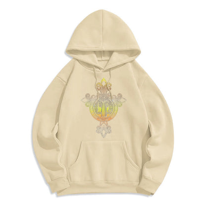 Colored Style St. Benedict Emblem Scrollwork Fleece Lined Polyester Hoodie