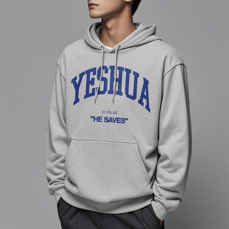 Classic Style Yeshua He Saves Fleece Lined Polyester Hoodie