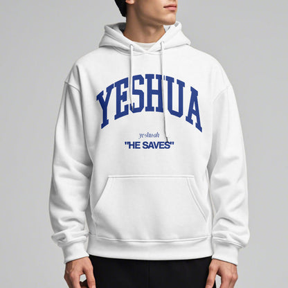 Classic Style Yeshua He Saves Fleece Lined Polyester Hoodie