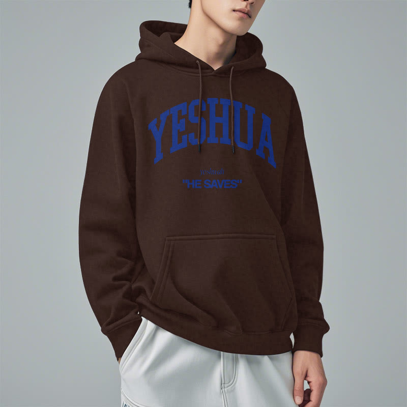 Classic Style Yeshua He Saves Fleece Lined Polyester Hoodie