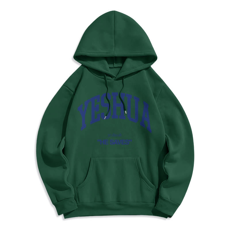 Classic Style Yeshua He Saves Fleece Lined Polyester Hoodie