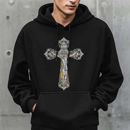 Classic Style St. Benedict Cruxifix Faith Fleece Lined Polyester Hoodie