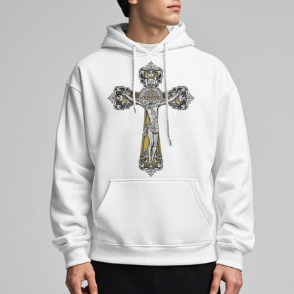 Classic Style St. Benedict Cruxifix Faith Fleece Lined Polyester Hoodie