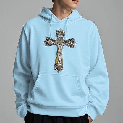 Classic Style St. Benedict Cruxifix Faith Fleece Lined Polyester Hoodie