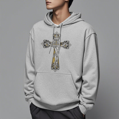 Classic Style St. Benedict Cruxifix Faith Fleece Lined Polyester Hoodie